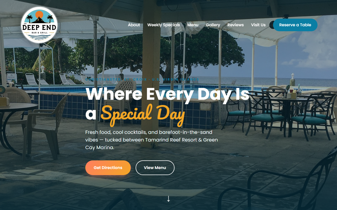 The Deep End Bar and Grill website